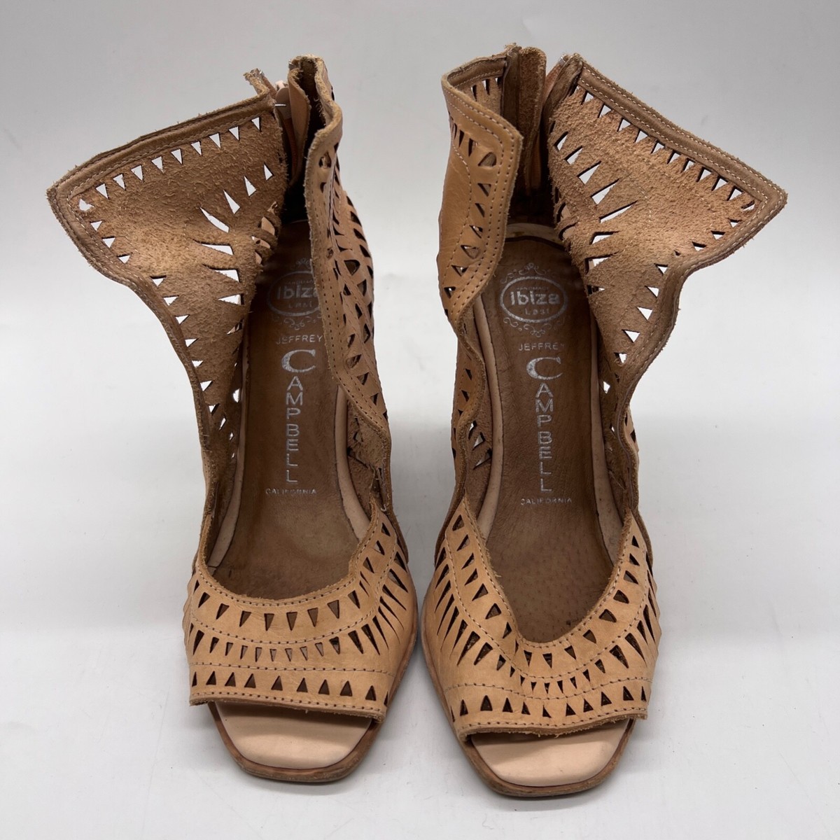 Jeffrey Campbell Ibiza Last Womens 8.5 Leather Lace-Up Wedge