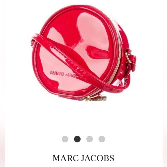 New Marc Jacobs red mini 4” round crossbody bag