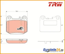 Brake pad set, disc brake COTEC TRW GDB1457
