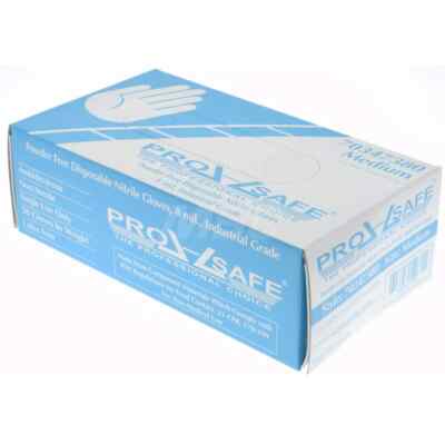 PRO-SAFE Blue Disposable Powder-Free Nitrile Gloves: 8 mil, 50 Pack, Size Medium