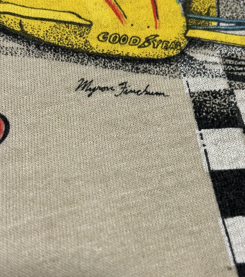 Camiseta De Colección 1986 Indianápolis 500 Racing Pennzoil Rick Mears Record Lap Usada en Excelente Condición Foto 3 de 4