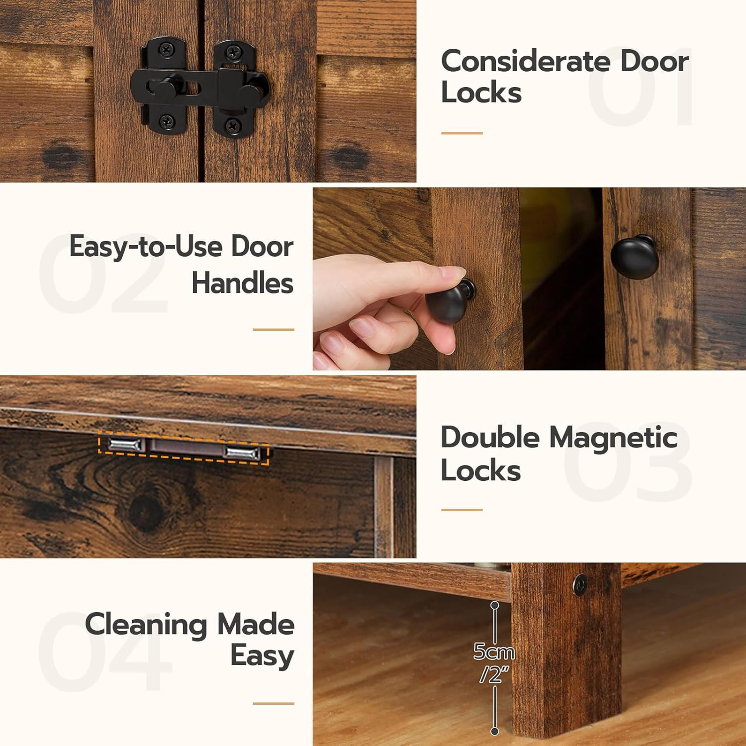 Litter Box Enclosure, Cat Litter Box Furniture with Removable Divider, Large Hid