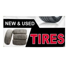 Vinyl Banner Multiple Sizes New & Used Tires Auto Car Vehicle A Automotive