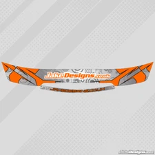 JakeDesigns HELMET VISOR STICKERS/STRIPS - Fluorescent Orange & Silver Chrome
