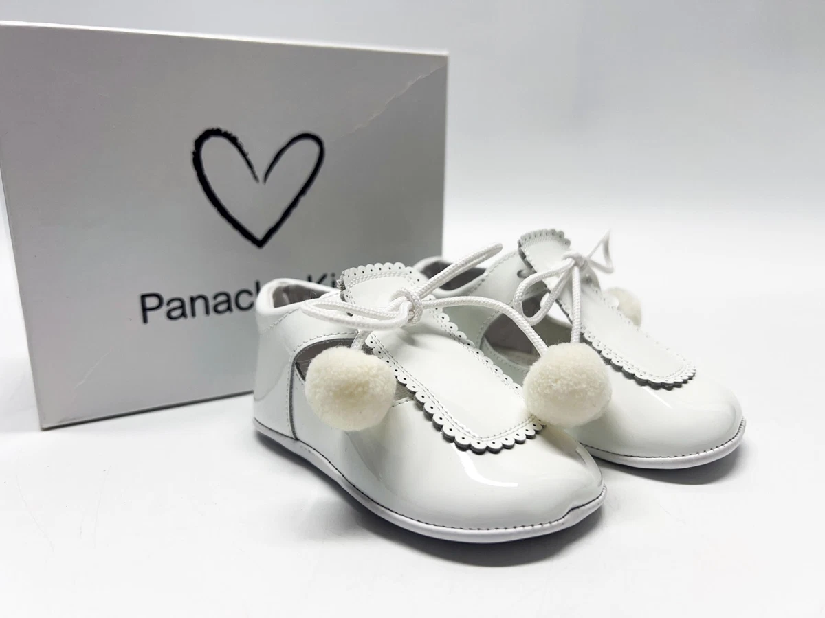 Panache Kids INFANT GIRLS White Patent leather Shoes UK 3 19 Infant