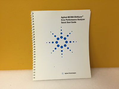Agilent 86130A BitAlyzer Error Performance Analyzer Quick Start Guide
