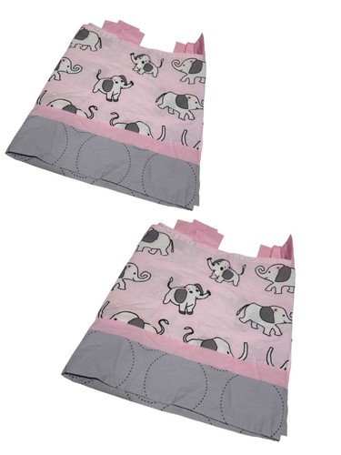 Geenny Baby Valances Pink and Gray Elephants 2 Valances - 第 1/8 張圖片