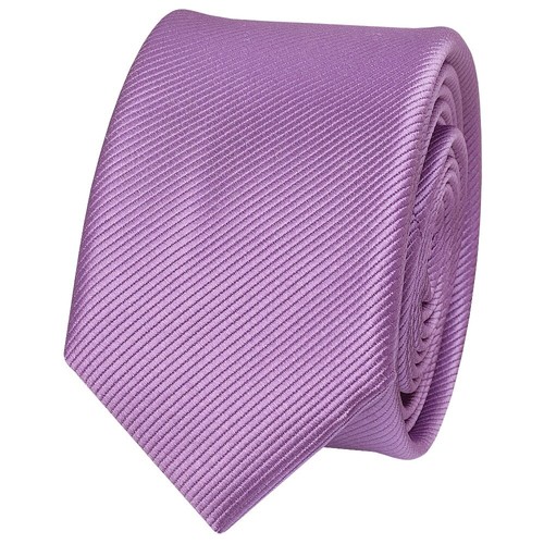 Lilac Silk Twill Skinny Mens Tie Wedding Christening Formal Prom Slim Neck Tie - Picture 2 of 3