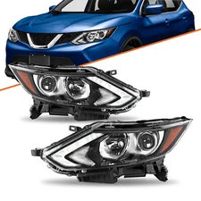 For 2017-2019 Nissan Rogue Sport w/LED DRL Halogen Headlights Headlamps Pair L+R