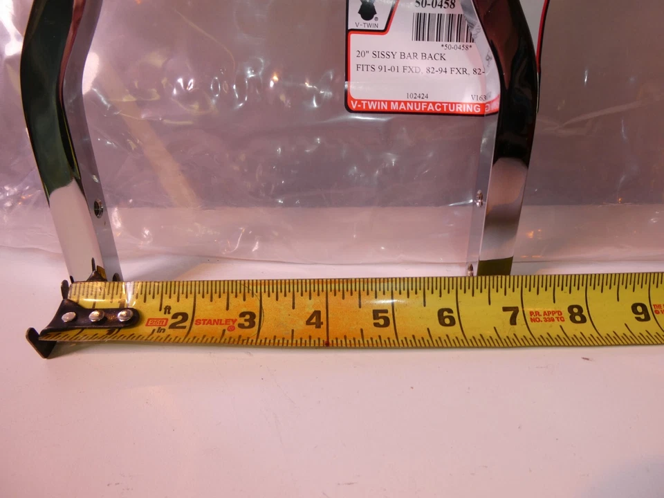 Harley 20" Alto Barra Sissy Cromo FXR 82-94 FXD 91-01 XL 82-03 V-Twin 50-0458 X3 Foto 4 de 4