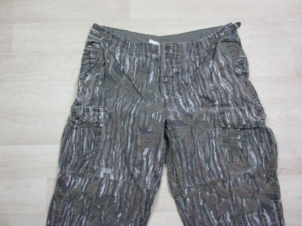 Vintage Y2k Camo Camouflage Pants 38x29.5 Realtree Mossy Oak Hunting Double Knee - Image 4 of 4