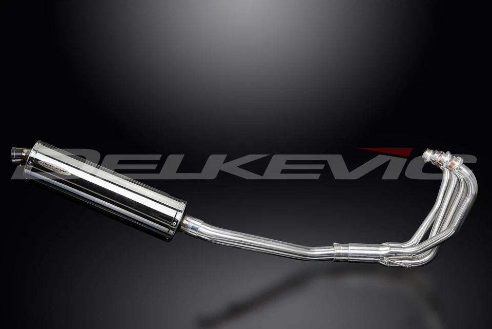 Silenciador oval de aço inoxidável Suzuki GSX600F Katana 600 1997-2006 escape total 4-1 18" - Imagem 3 de 4