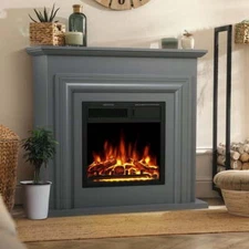 Electric Fireplace, Free Standing Fireplace, with Remote, Adjustable Flame