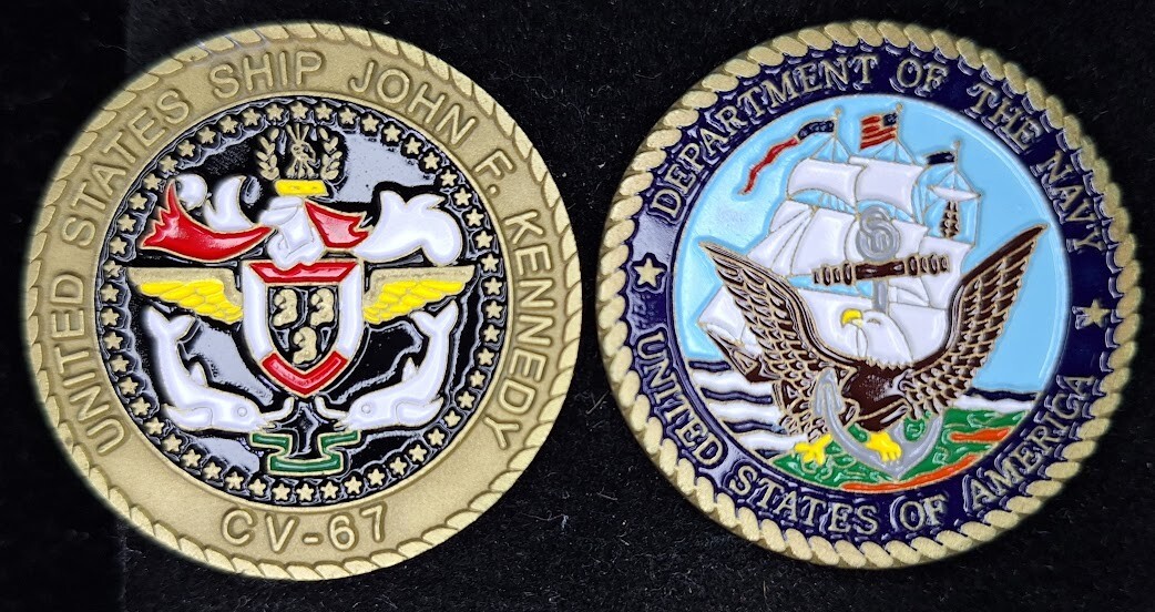 USS John F. Kennedy CV-67 Navy Challenge Coin