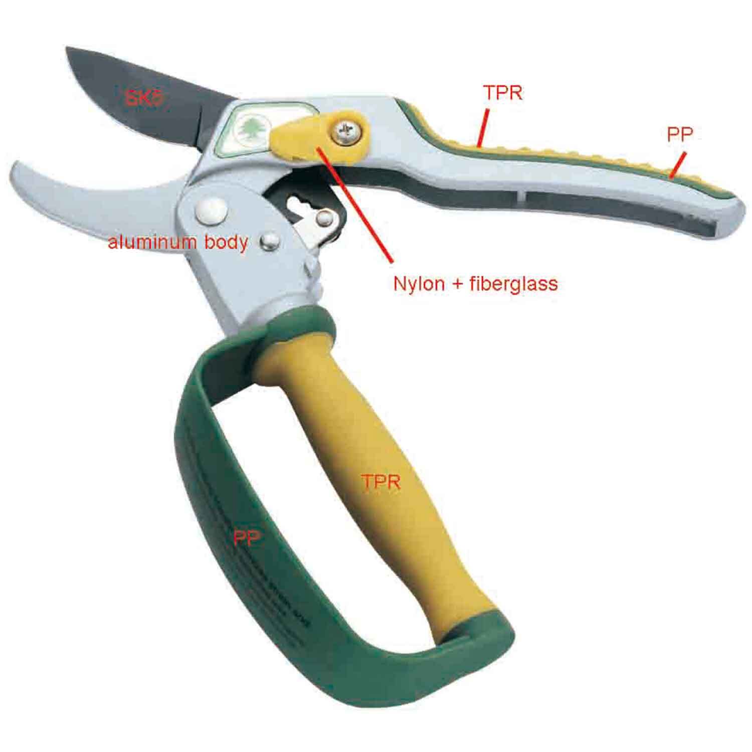 Astschere mit Ratsche, die Gartenschere Ambosschere