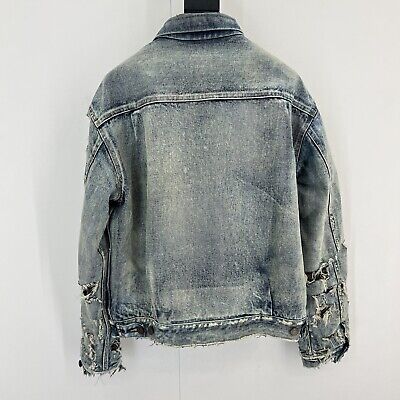 Saint Laurent Destroyed Denim Jacket In All Sizes | eBay Saint Laurent Destroyed Denim Jacket In All Sizes | eBay