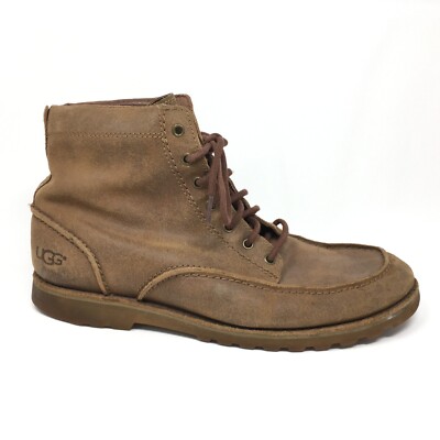UGG Fallbrook Ankle Boots Shoes Mens Size 11.5 Brown Leather Casual Lace Up
