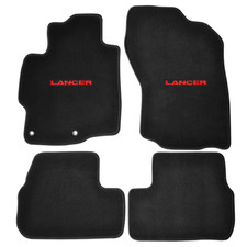 Fits 08-17 Mitsubishi Lancer Sedan Black Nylon Floor Mats Carpet Front Rear 4pcs