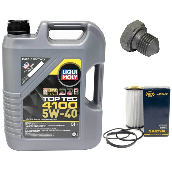 MotoröL Set 5W-40 5 Liter + ÖLfilter + ÖLablassschraube FüR Audi A3 Cabriolet-image
