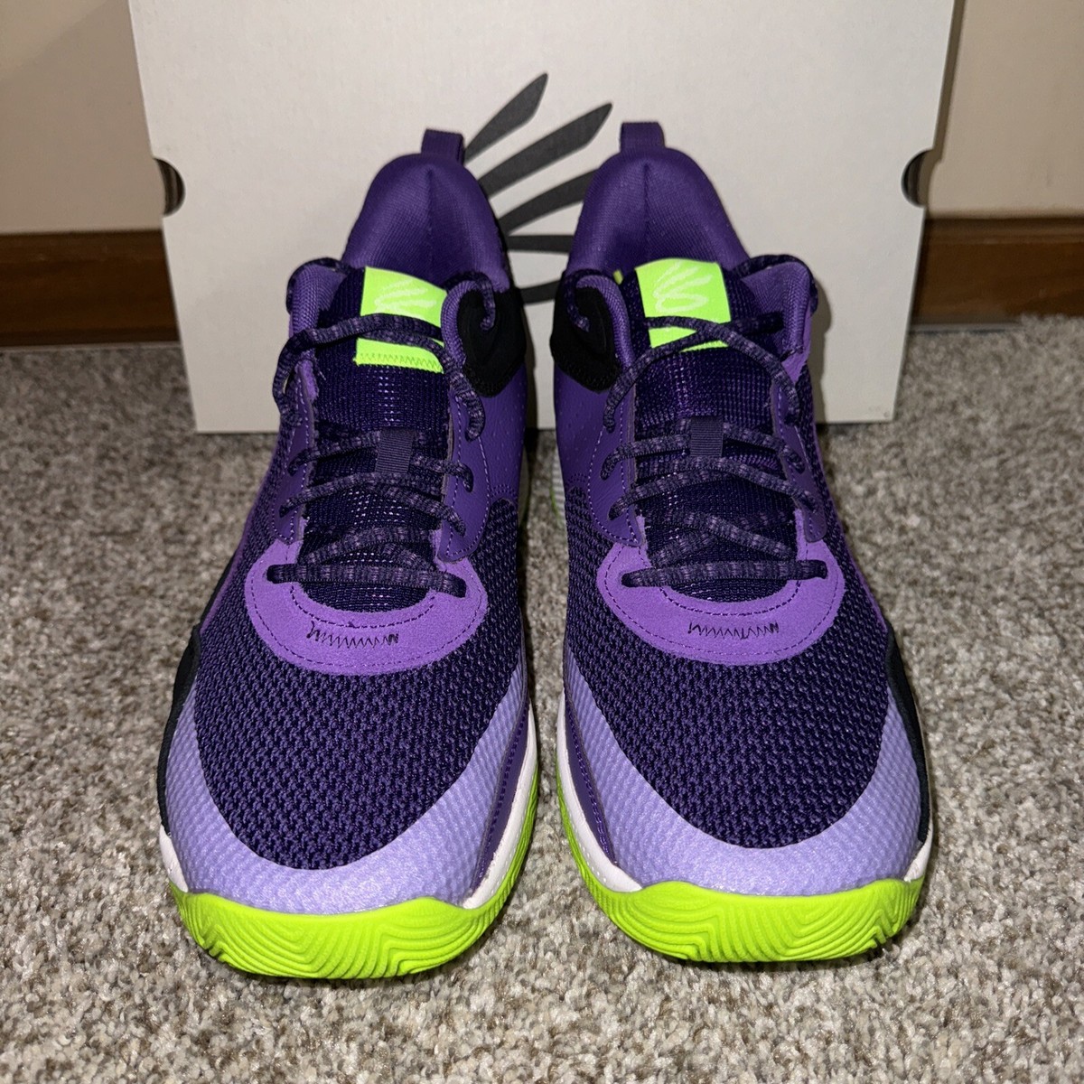 Under Armour Curry 3Z 24 Purple/Green Suede Basketball Shoes