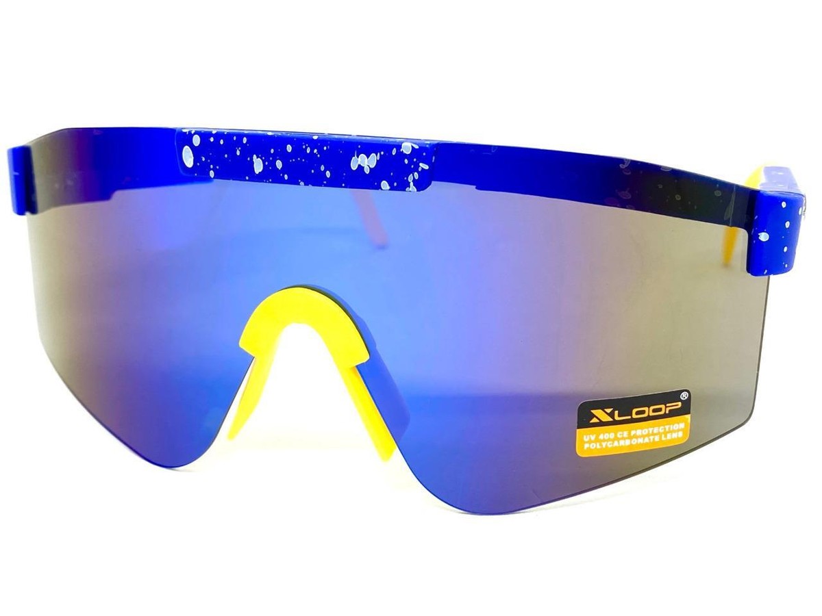 Oversized Wrap Around Sunglasses Shield Glasses Retro Round Futuristic Retro Color Tinted Wrap Around Shield Sunglasses  main image 2