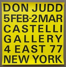 DONALD JUDD 1970 exhibition poster Leo Castelli Gallery  don marfa found G2U