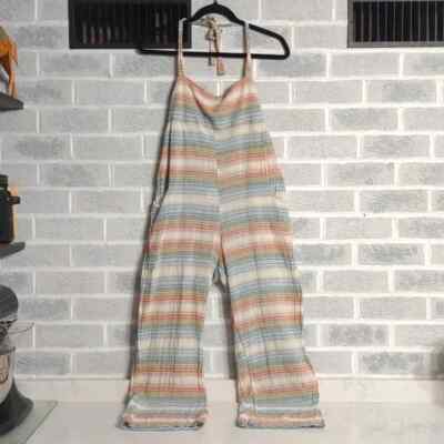 Mara Hoffman Swim 100% Organic Cotton Sahara Striped Jumpsuit Cover-Up