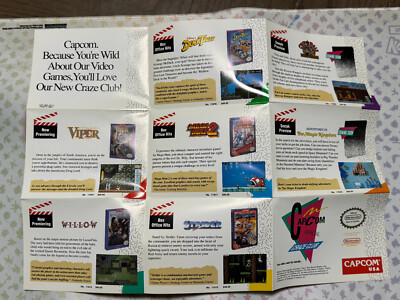 NES Capcom Craze Club Membership Ad/Insert/Poster CAP-NES-US-3 Nintendo