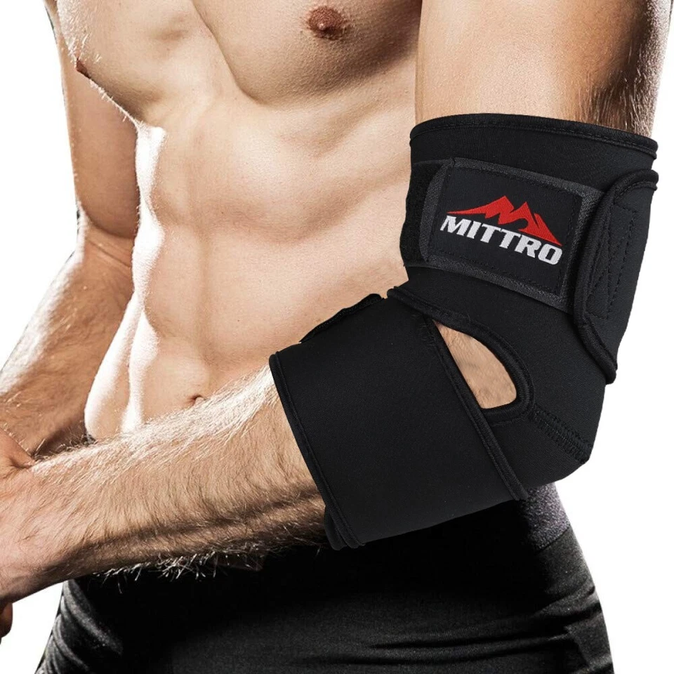 Neoprene Elbow Brace Support Compression Sleeve Tennis Golfer Arthritis Pain Gym - Image 2 of 4