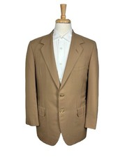 Oxxford Clothes Camel Brown Pure Wool Mens Half Lined Blazer 40L