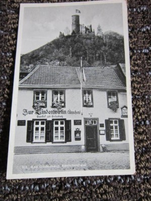 Vintage Postcard Godesberg Tower with German Flag in distance 1930s USED Germany