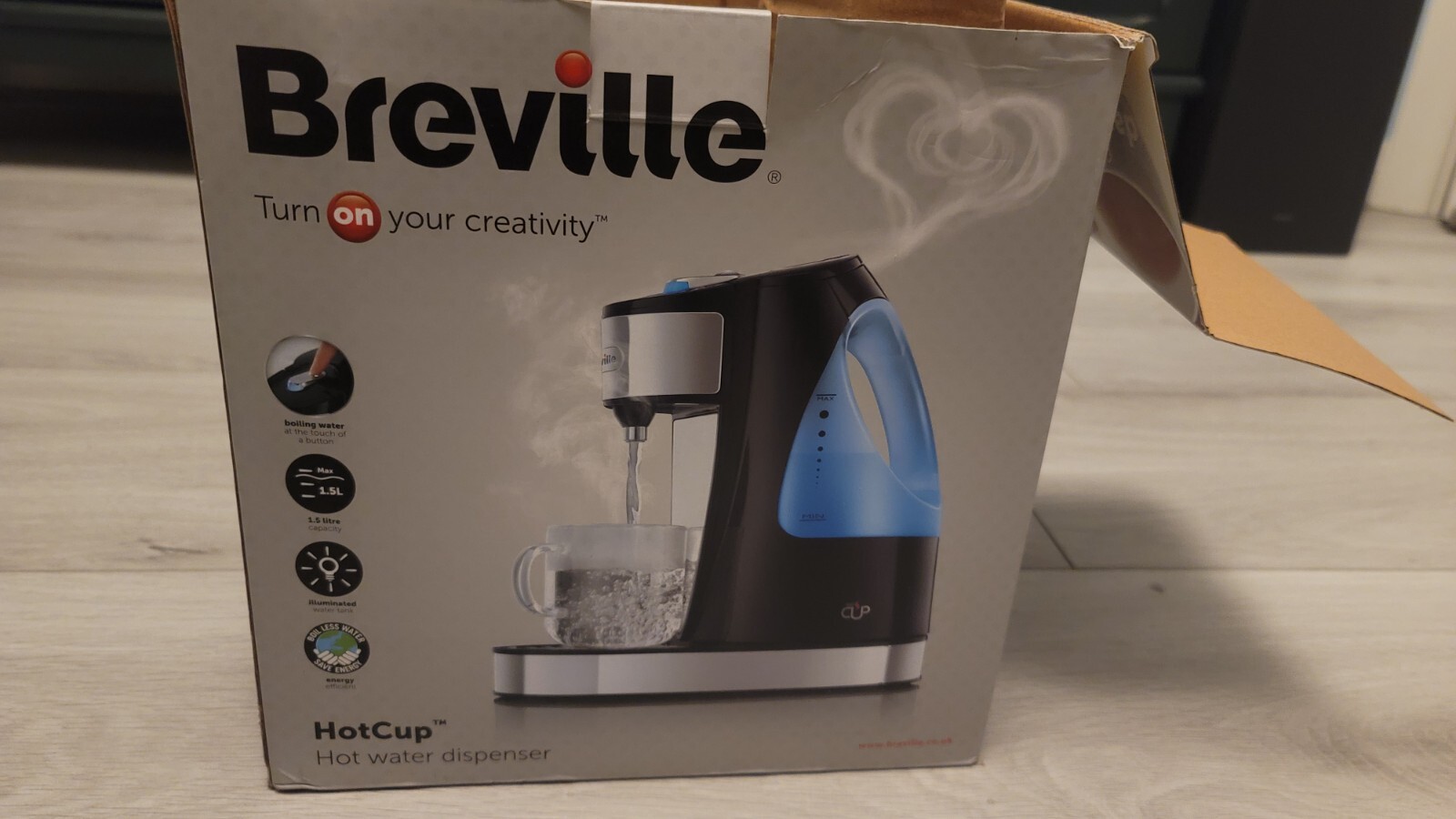 Breville VKJ142 Hot Cup One Cup Boiling Hot Water Kettle, 3kW Fast Boil
