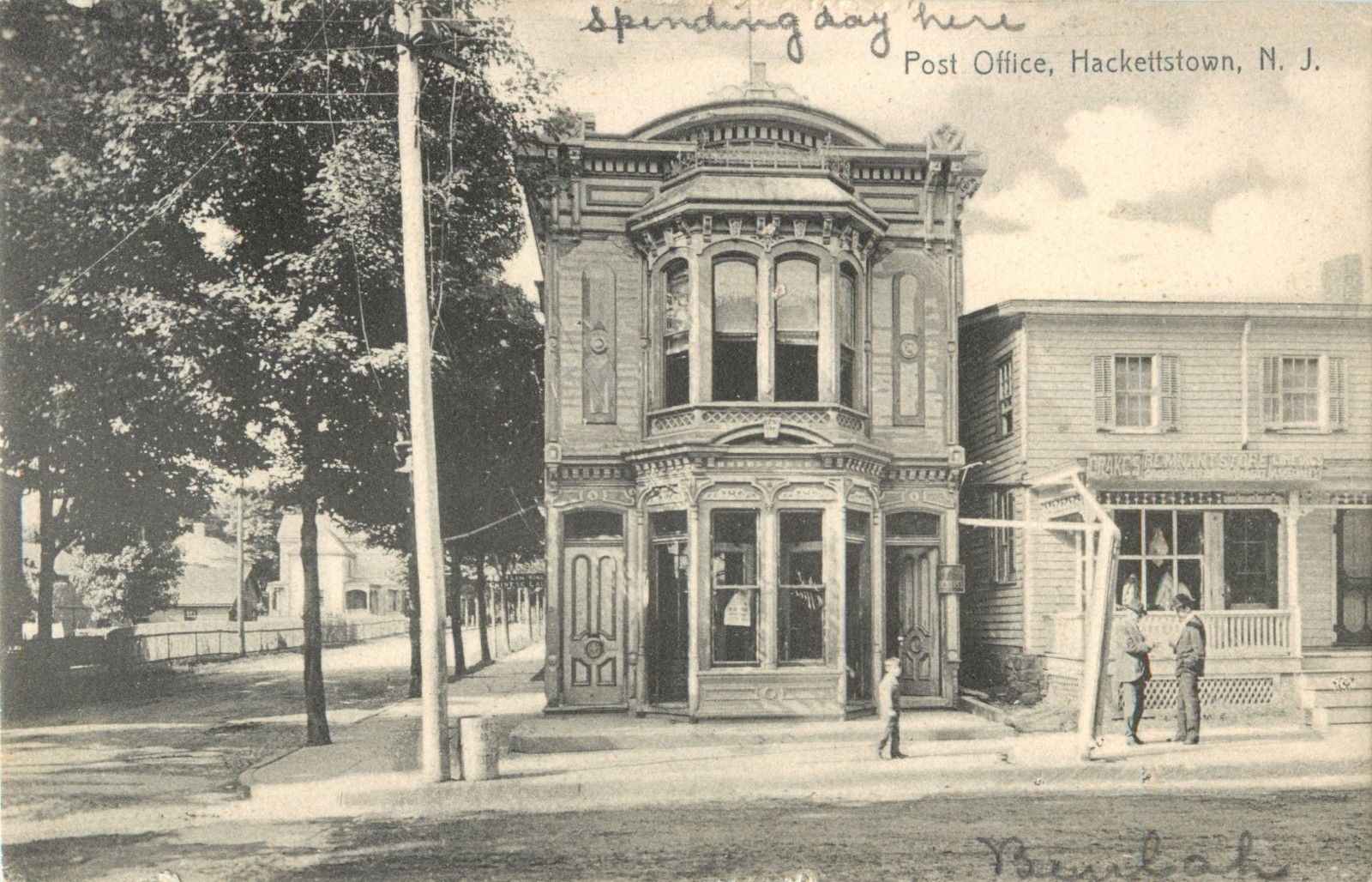 A View Of The Post Office, Hackettstown, New Jersey NJ 1907 eBay