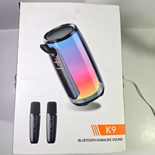 K9 Portable Karaoke System-Rolling Rainbow LED Color Scheme/ 2 Rechargable Mics
