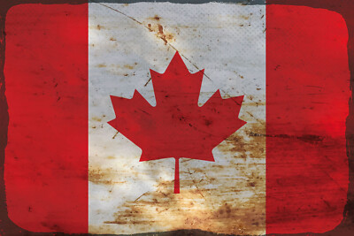 Holzschild 18x12 Kanada Flag of Canada Rost Wand Deko Bar Kneipe Sammler Geschen