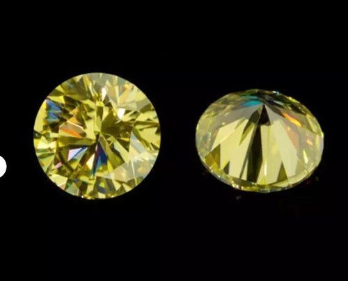 Loose Natural Yellow Color 6 CT Round Cut Lab Grown CVD Diamond VVS1 Certified - Picture 3 of 10