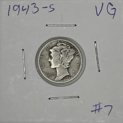 1943-S VG Mercury Dime, Item 7
