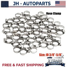 50pcs 38-58 Adjustable Stainless Steel Drive Hose Clamps Fuel Line Worm Clip