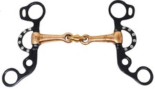 5" Short Shank Double Jointed Copper Mouth Lozenge Snaffle Horse Bit 35659B