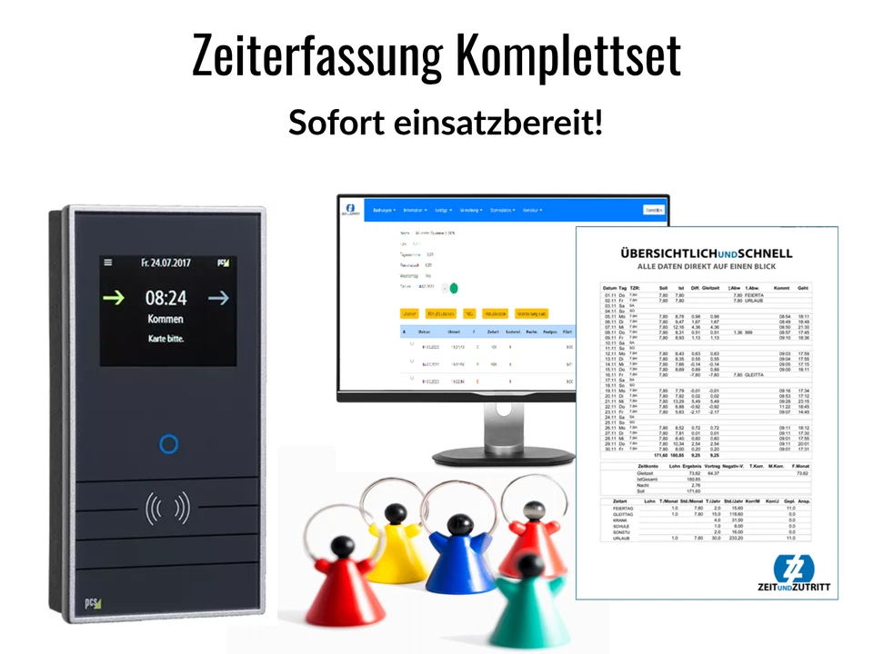 Digitale Zeiterfassung RFID Terminal + Windows Software komplett - Bild 2 von 4