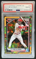 2024 Bowman Chrome Sapphire Elly De La Cruz Gold Rookie RC #/50 Reds PSA 10