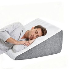 Bed Wedge Pillow White Grey Memory Foam Elevated Triangle Cushion Acid Reflux 7