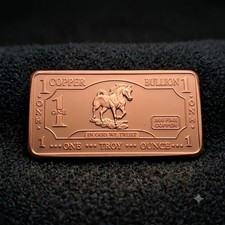 Kupferbarren 1 oz Unze 31,1 Gramm .999 Kupfer/Cu Motiv Pferd