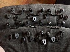 Set of 8 Vintage Drop Bail Cabinet Drawer Pulls/Handles W/15 Keyhole Plates Wow