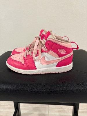 Nike Air Jordan 1 Mid Fierce Pink White Basketball Shoes GS FD8781-116 size 2.5Y