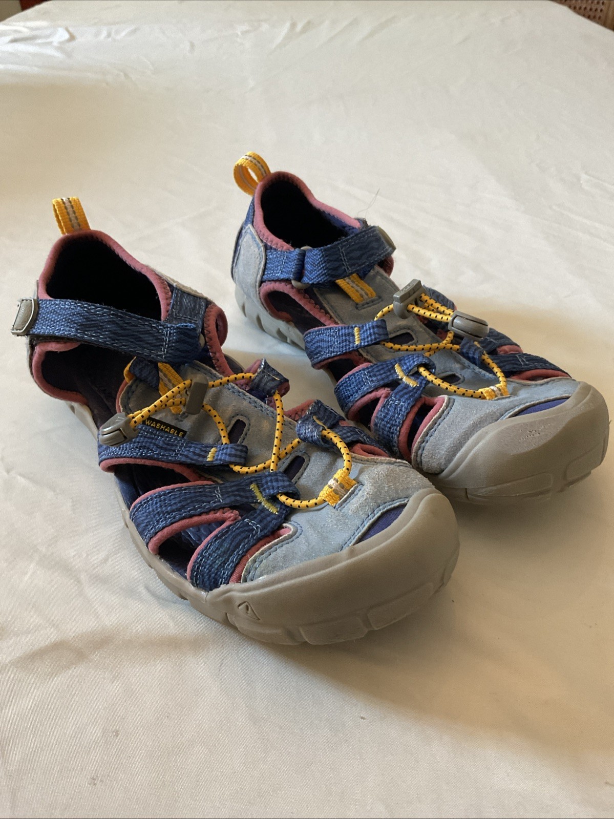 Sandali scarpe acqua KEEN ~ bambini giovani taglia 6 ~ blu grigio