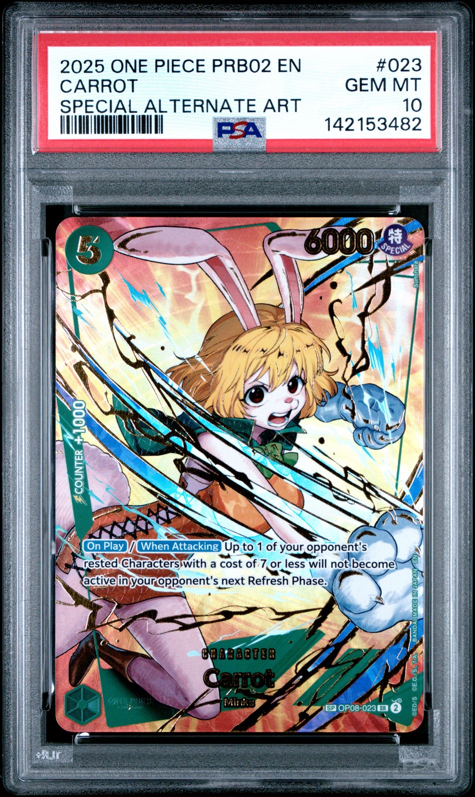 ONE PIECE PRB02-PREMIUM BOOSTER -ONE PIECE CARD THE BEST- VOL.2 CARROT PSA 10