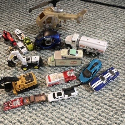 Diecast Mixed Vehicle Lot Multicolor Coca-Cola Truck Tanker Cars Helicopter