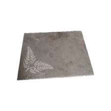 16"x12" Fern Leaf Etched Slate Rectangle Placemat Cheese Board Ancient Graffiti
