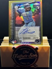 2025 Topps Chrome Update Leo Jimenez RC Auto Gold Wave /50 Blue Jays